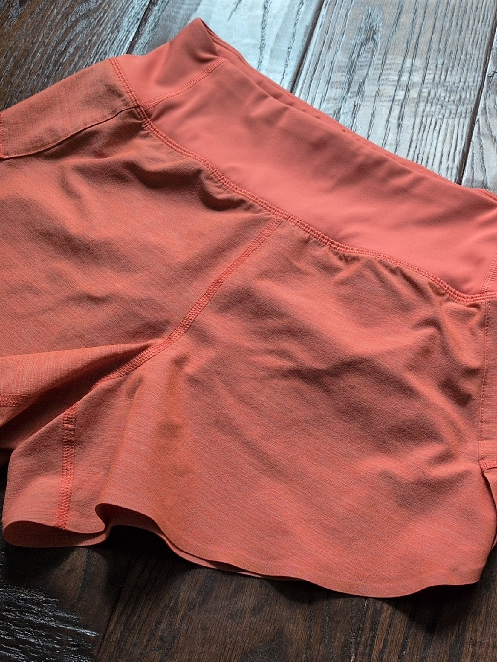 ATHLETA I Coral Orange Run With It Textured 3.5" Running Athletic Shorts, XXS
